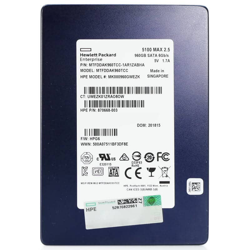 HP Generation 8 MK000960GWEZK 960GB SATA 6Gb/s 3D TLC 2.5in Solid State Drive (MTFDDAK960TCC) thumbnail
