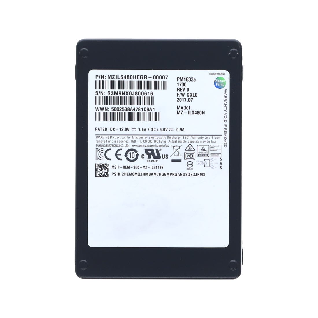 HP Generation 8 867887-001 480GB SAS 12Gb/s 2.5in Solid State Drive (MZILS480HEGR) thumbnail
