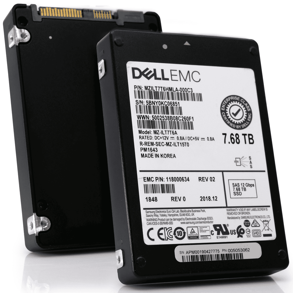 HP Generation 8 P02434-004 ARFX7680S5xnNTRI 7.68TB 1 DWPD SAS 12Gb/s 3D TLC 2.5in Solid State Drive (MZILT7T6HMLA) thumbnail