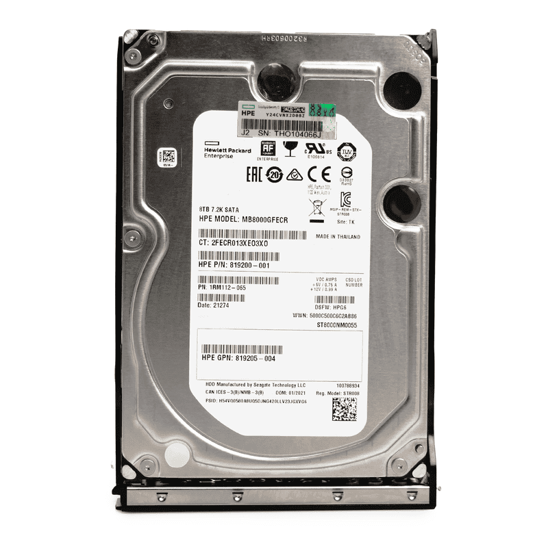 HP Generation 10 819200-001 8TB 7.2K RPM SATA 6Gb/s 512e 3.5in Hard Drive (P819200) thumbnail