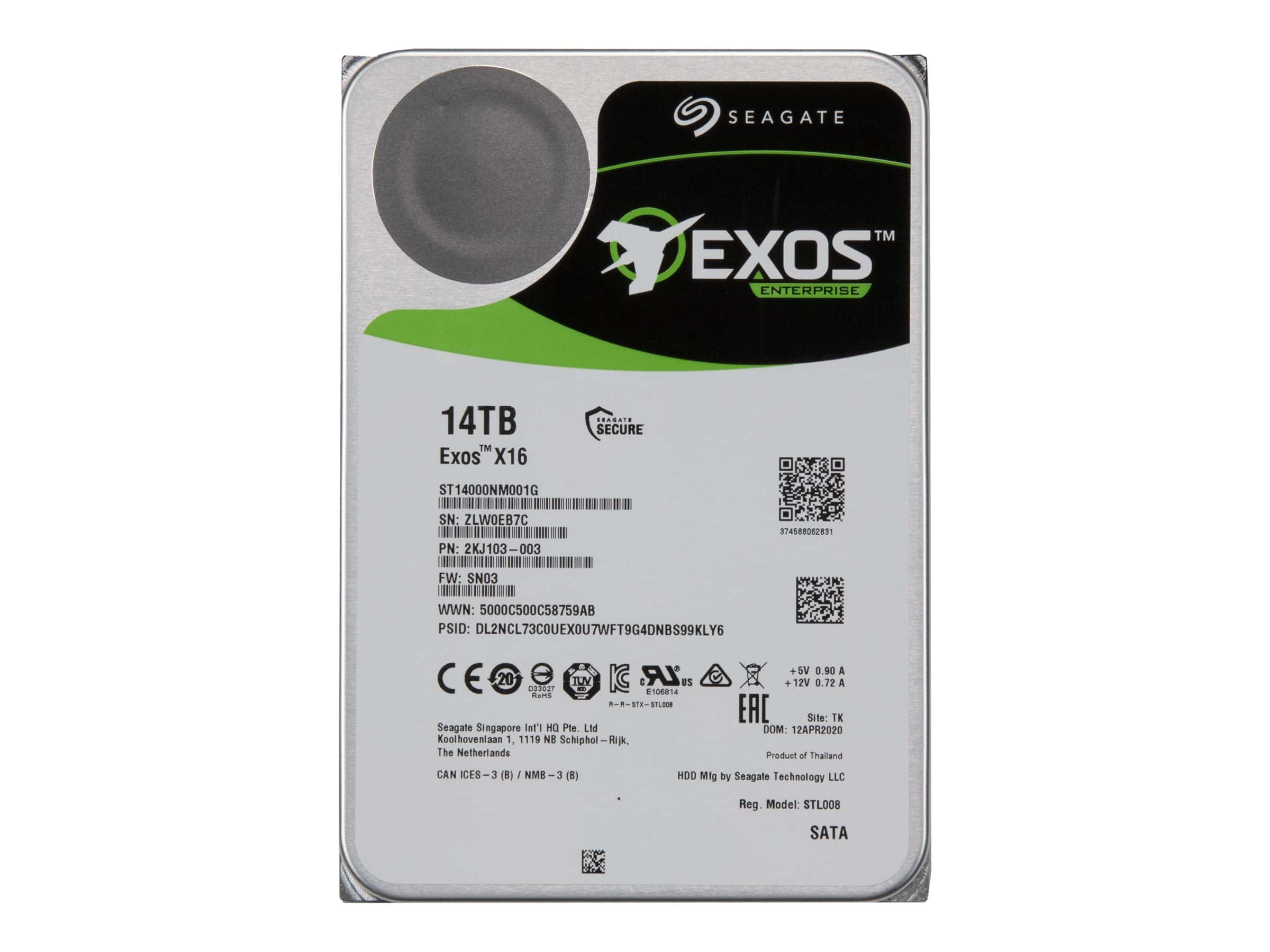HP Generation 8 MB014000GWZGV P15759-003 14TB 7.2K RPM SATA 6Gb/s 256MB 3.5in HDD (ST14000NM001G) thumbnail