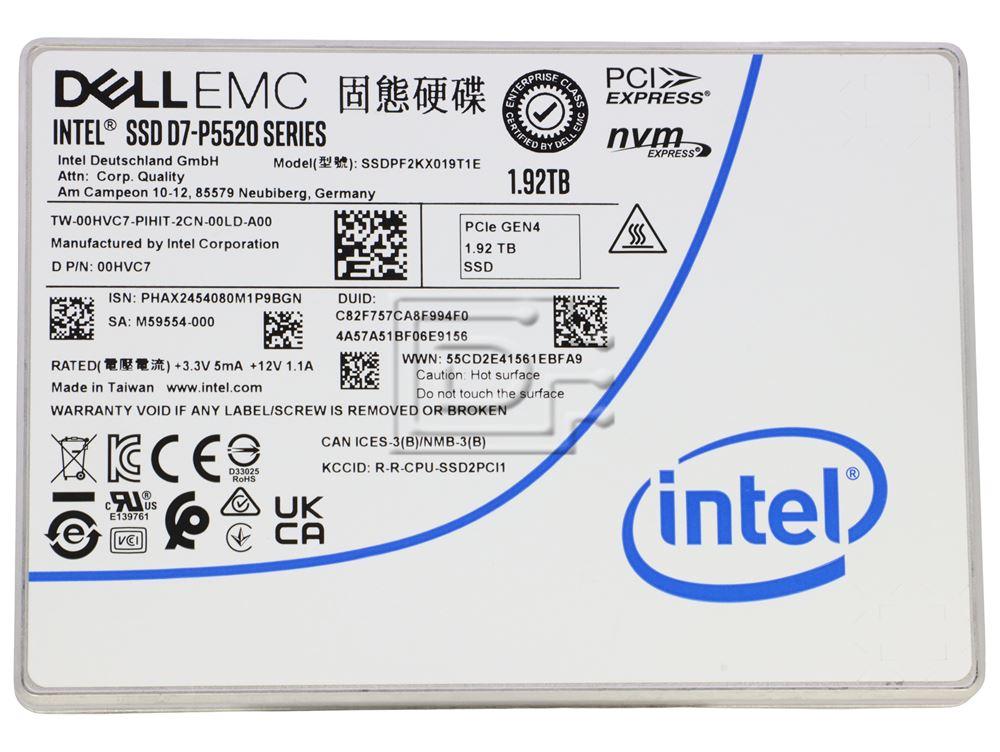 Intel P5500 SSDPF2KX019T9O 0WPP9G 1.92TB 1 DWPD PCIe 4.0 x4 8GB/s 3D TLC U.2 NVMe 2.5in Refurbished SSD (SSDPF2KX019T9E-REF) thumbnail