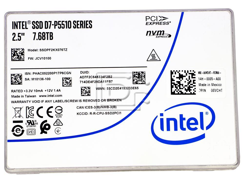 Intel D7-P5510 SSDPF2KX076TZ 7.68TB 1 DWPD PCIe Gen 4.0 x4 8GB/s 3D TLC U.2 NVMe 2.5in SSD (SSDPF2KX076TZ) thumbnail