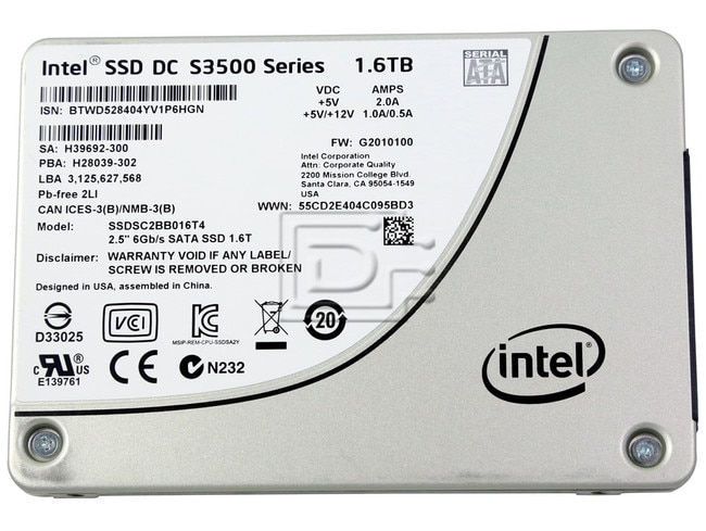 Intel DC S3500 SSDSC2BB016T401 1.6TB SATA 6Gb/s 2.5 Solid State Drive (SSDSC2BB016T401) thumbnail