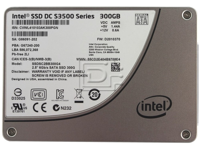 Intel DC S3500 SSDSC2BB300G401 300GB SATA 6Gb/s 2.5 Solid State Drive (SSDSC2BB300G401) thumbnail