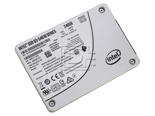 Intel D3-S4610 SSDSC2KG240G8 240GB 3 DWPD SATA 6Gb/s 3D TLC 2.5in Refurbished SSD (SSDSC2KG240G8-REF) thumbnail