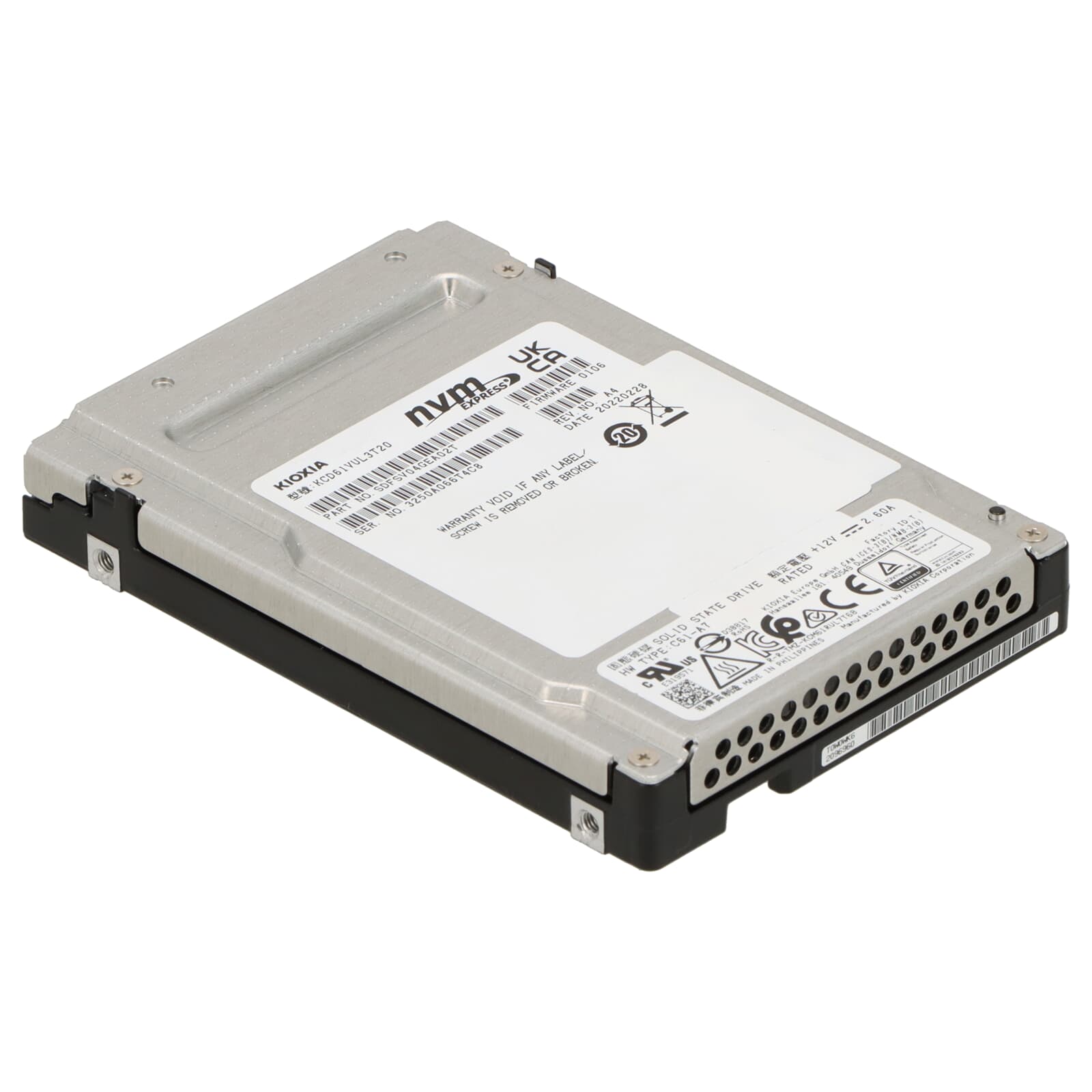 Kioxia CD6 KCD61VUL3T20 3.2TB PCIe Gen 4.0 x4 8GB/s 2.5 Mixed Use Solid State Drive (KCD61VUL3T20) thumbnail