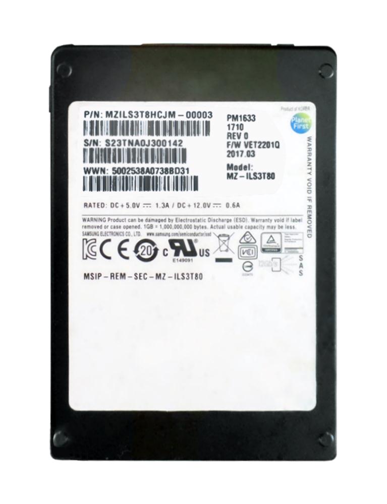 Lenovo PM1633a MZILS3T8HMLH 00YK323 3.84TB SAS 12Gb/s 2.5in Solid State Drive (MZILS3T8HMLH) thumbnail