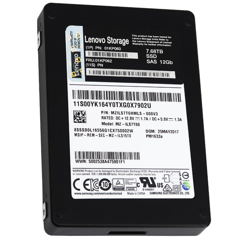Lenovo PM1633a MZILS7T6HMLS-000V3 01KP060 7.68TB SAS 12Gb/s 2.5in Solid State Drive (MZILS7T6HMLS) thumbnail