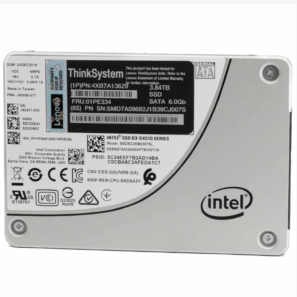 Lenovo D3-4510 SSDSC2KB038T8L 01PE334 3.84TB SATA 6Gb/s 2.5in Solid State Drive (SSDSC2KB038T8L) thumbnail