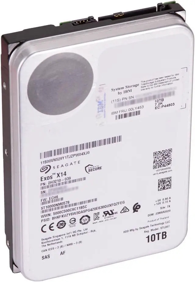 Lenovo IBM Exos X14 ST10000NM0578 10TB 7.2K RPM SAS 12Gb/s 4Kn 3.5in Hard Drive (ST10000NM0578) thumbnail