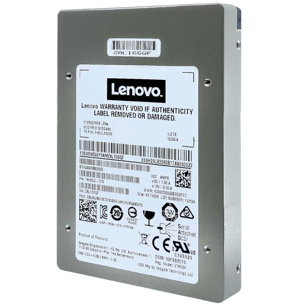 Lenovo 1200.2 ST1600FM0003 01DC449 1.6TB SAS 12Gb/s 2.5in Solid State Drive (ST1600FM0003) thumbnail