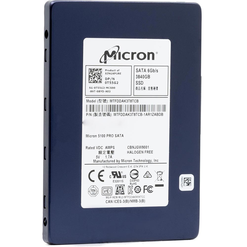 Micron 5100 PRO MTFDDAK3T8TCB T55G2 3.84TB SATA 6Gb/s 3D TLC 2.5in Solid State Drive (MTFDDAK3T8TCB) thumbnail
