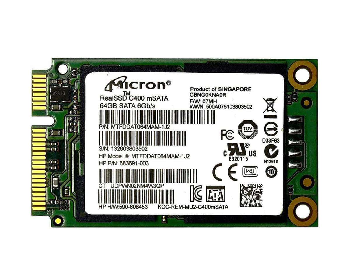 Micron RealSSD C400 MTFDDAT064MAM 64GB SATA 6Gb/s 2.5 mSATA Solid State Drive (MTFDDAT064MAM) thumbnail