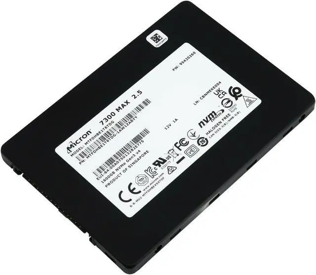 Micron 7300 MAX MTFDHBE1T6TDG-1AW1ZAB 1.6TB PCIe Gen 3.0 x4 NVMe U.2 2.5in Solid State Drive (MTFDHBE1T6TDG) thumbnail