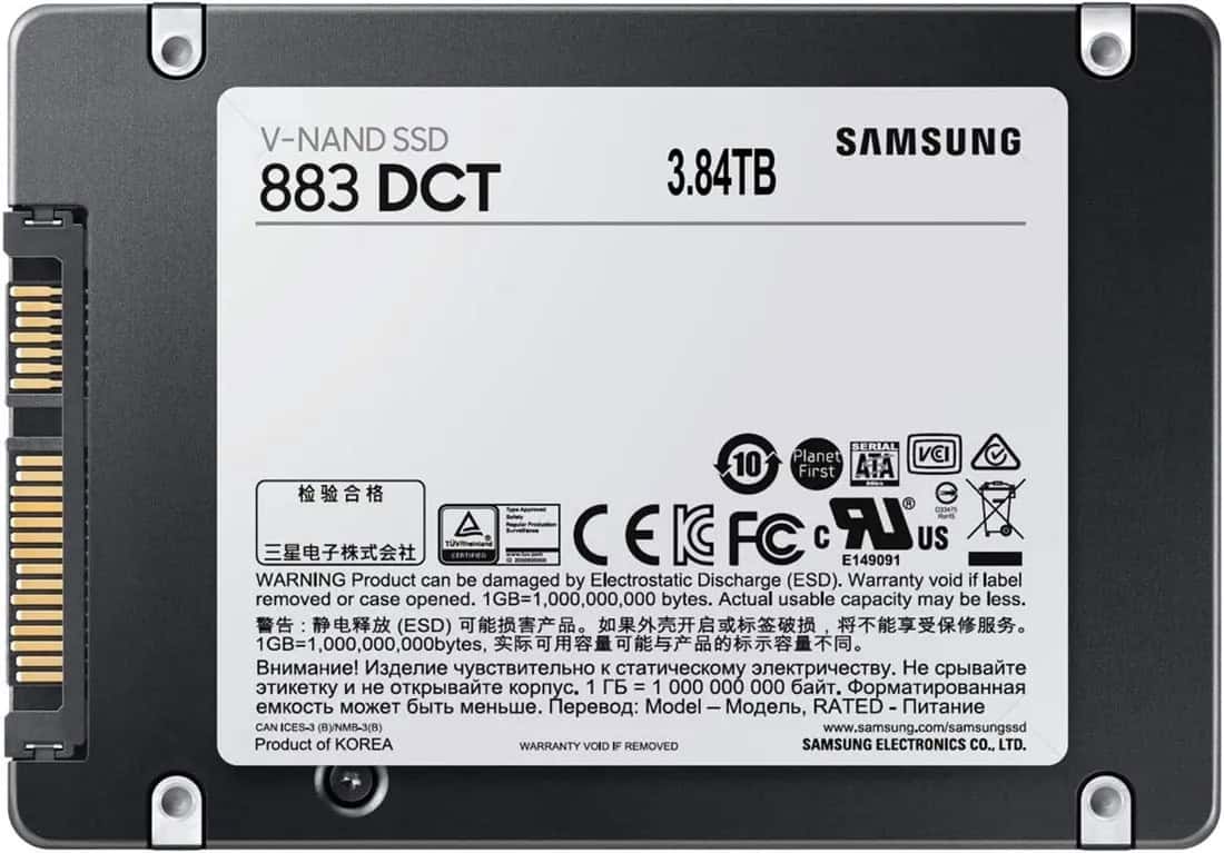 Samsung 883DCT MZ-7LH3T8NE 3.84TB SATA 6Gb/s 2.5 AES 256-bit Solid State Drive (MZ7LH3T8N-MZ7LH3T8NE) thumbnail