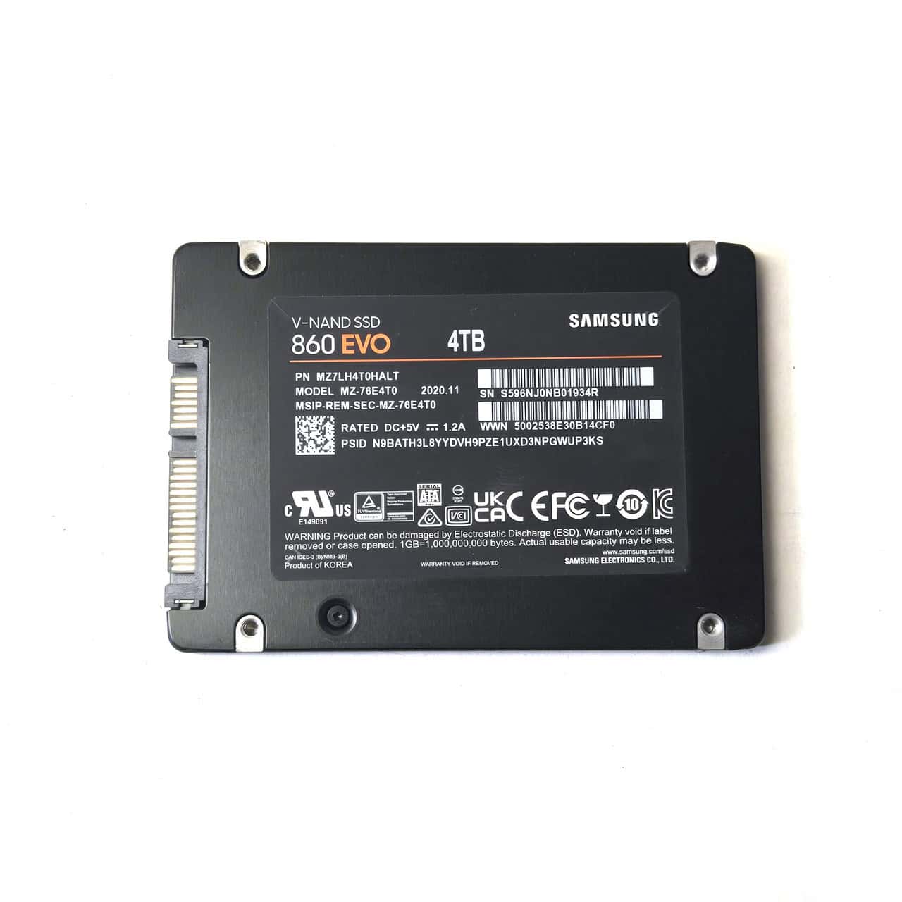 Samsung 860 EVO MZ-76E4T0E 4TB SATA 6Gb/s 2.5 Solid State Drive (MZ7LH4T0HMLT-MZ76E4T0E) thumbnail