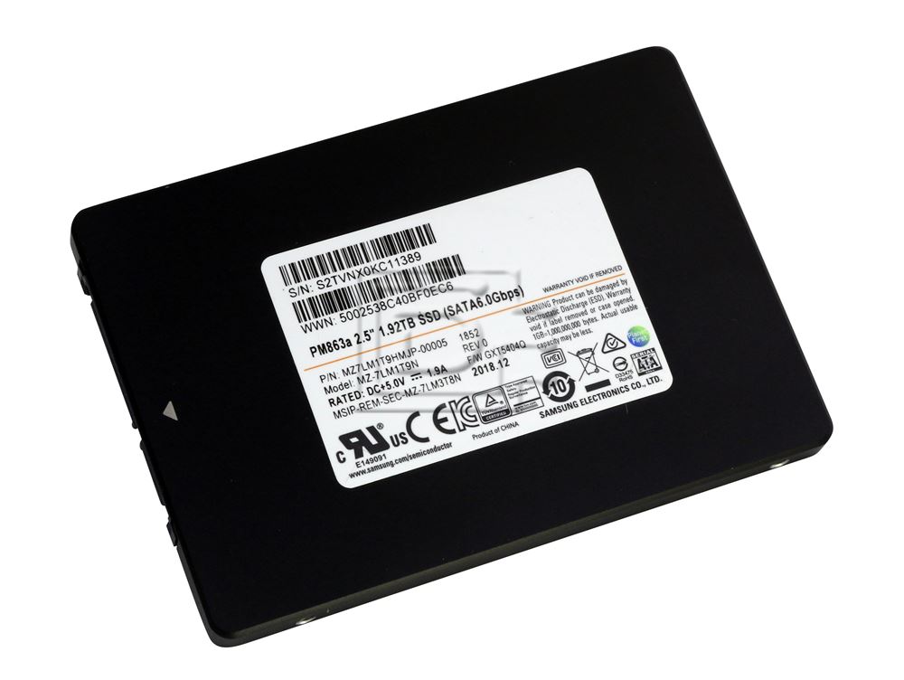 Samsung PM863a MZ-7LM1T9NE 1.92TB SATA 6Gb/s 2.5 Solid State Drive (MZ7LM1T9HMJP-MZ7LM1T9NE) thumbnail