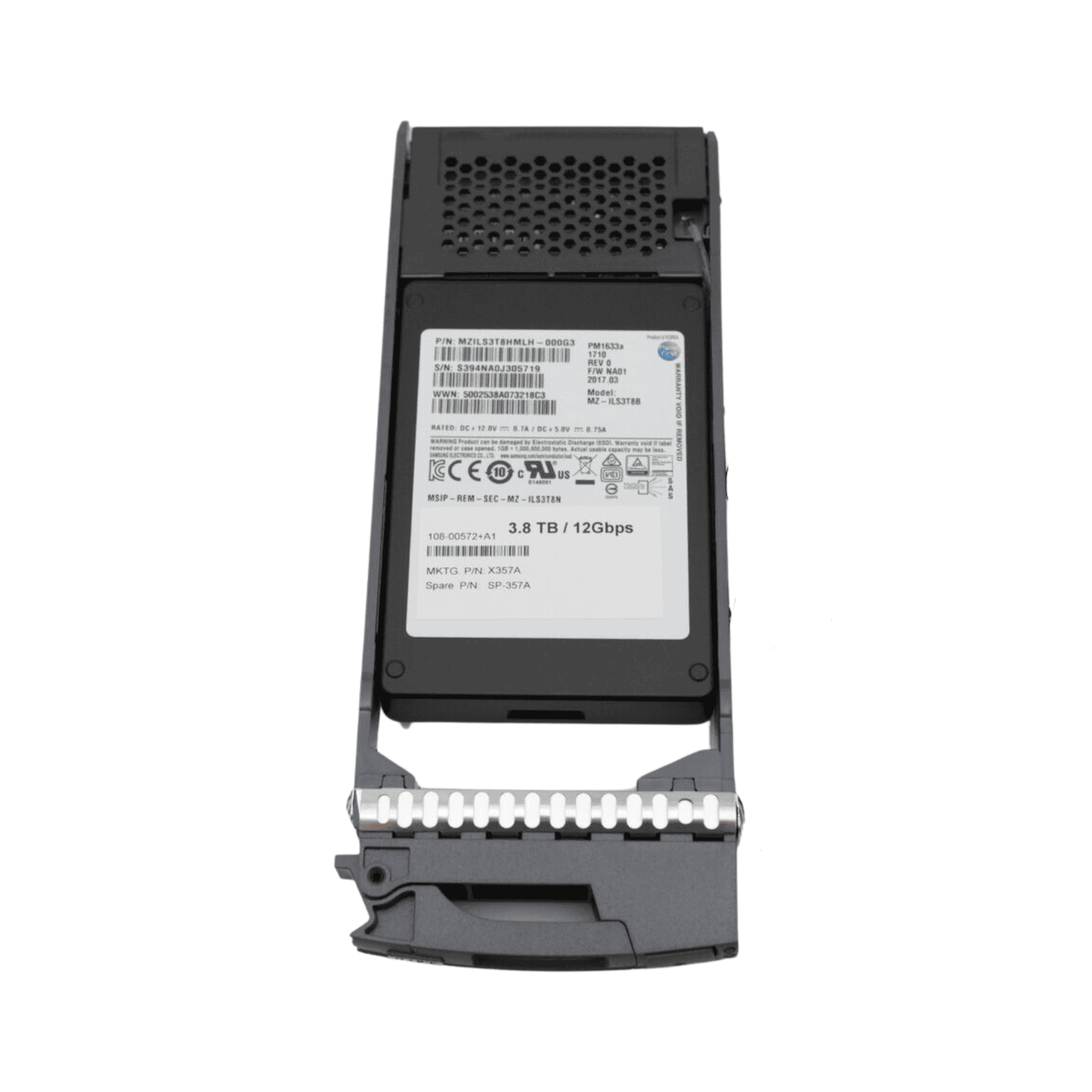 Samsung PM1643 MZILT3T8HALS 3.84TB 1 DWPD SAS 12Gb/s 512e 2.5in Refurbished SSD (X357A-REF) thumbnail