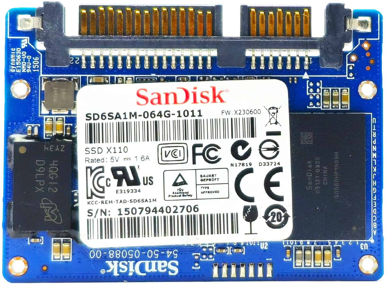 SanDisk X110 SD6SA1M-064G 64GB SATA 6Gb/s MO-297 Slim SATA Solid State Drive (SD6SA1M064G) thumbnail