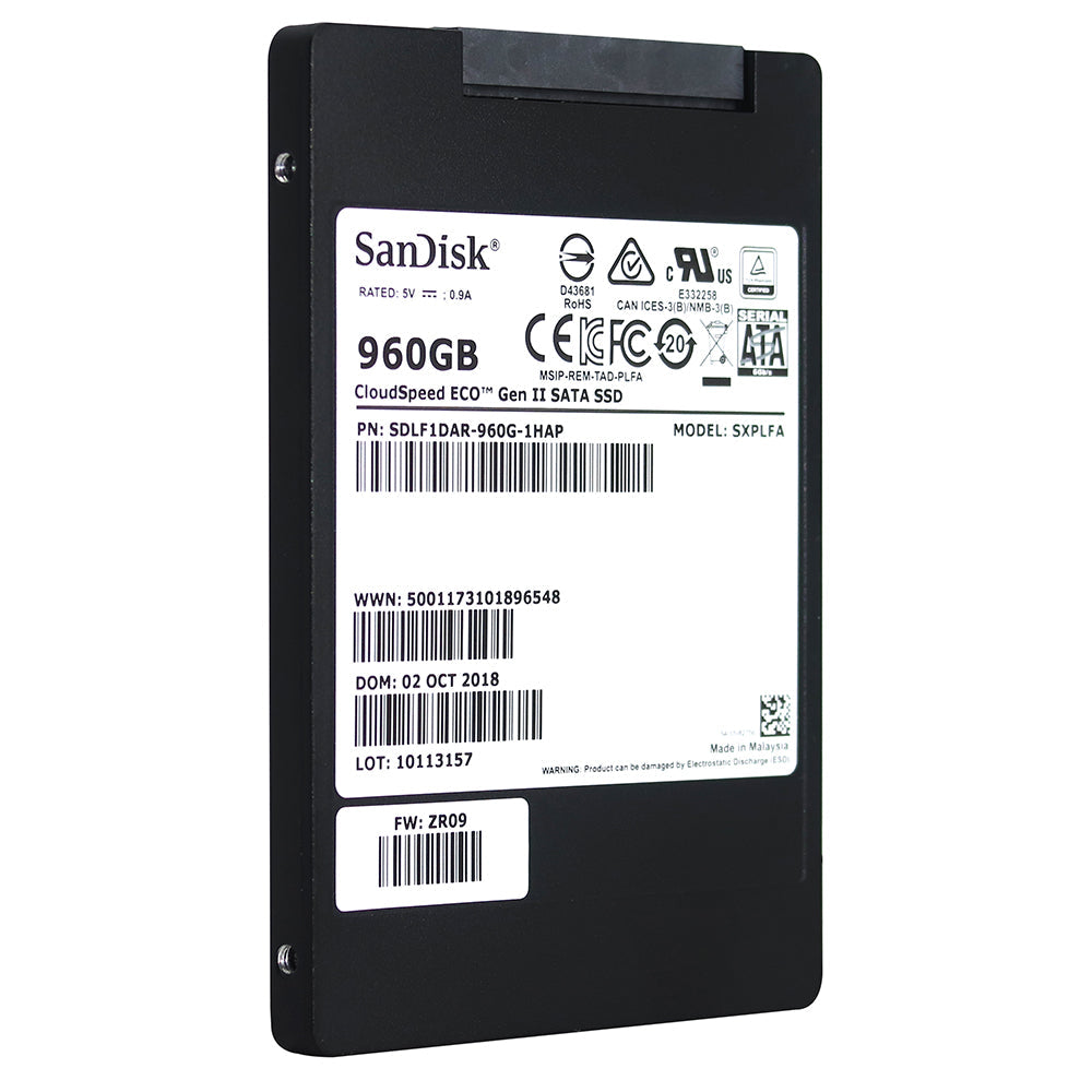 SanDisk CloudSpeed Eco Gen. II SDLF1DAR-960G-1HA1 960GB SATA 6Gb/s 2.5 Solid State Drive (SDLF1DAR-960G1HA1) thumbnail