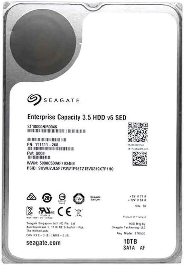 Seagate Enterprise Capacity ST10000NM0046 10TB 7.2K RPM SATA 6Gb/s 512e 3.5in Hard Drive (ST10000NM0046) thumbnail