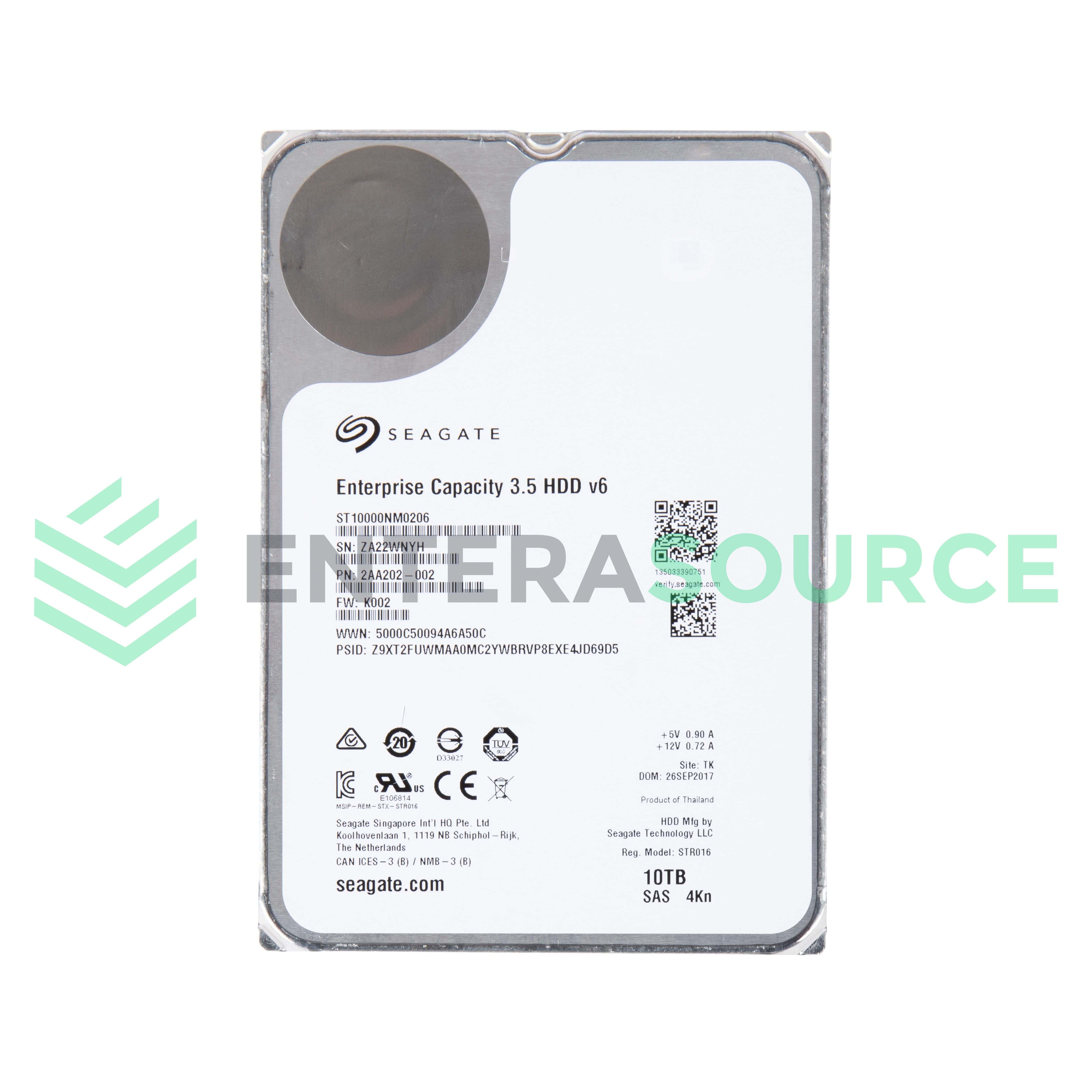 Seagate Exos X10 ST10000NM0206 10TB 7.2K RPM SAS 12Gb/s 4Kn 256MB 3.5 Hard Drive (ST10000NM0206) thumbnail