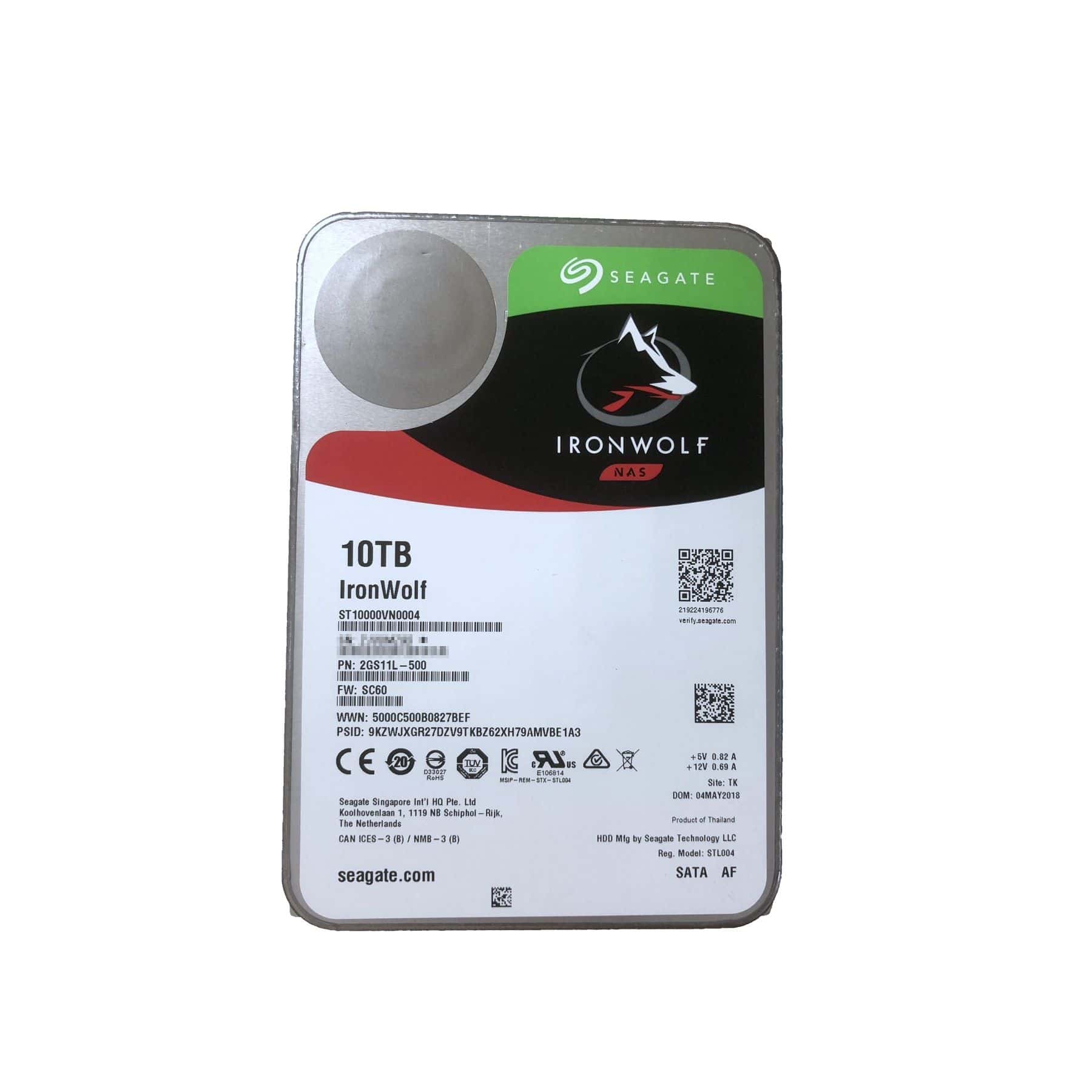Seagate IronWolf ST10000VN0004 10TB 7.2K RPM SATA 6Gb/s 256MB 3.5 NAS Hard Drive (ST10000VN0004) thumbnail
