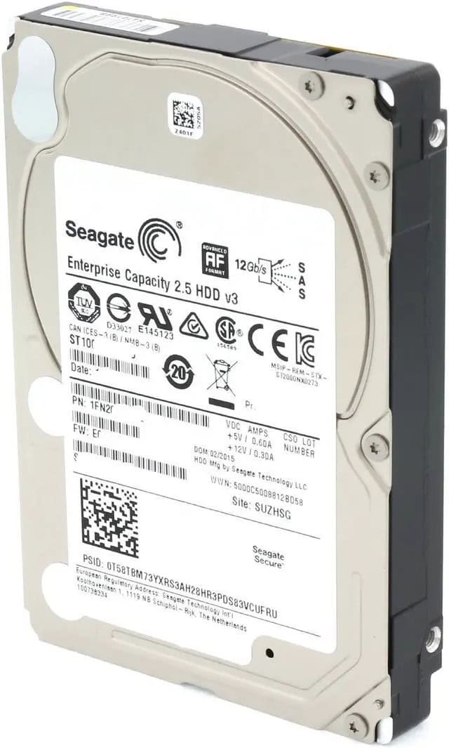 Seagate Exos 7E2000 ST1000NX0333 1TB 7.2K RPM SAS 12Gb/s 512e 128MB 2.5 Hard Drive (ST1000NX0333) thumbnail