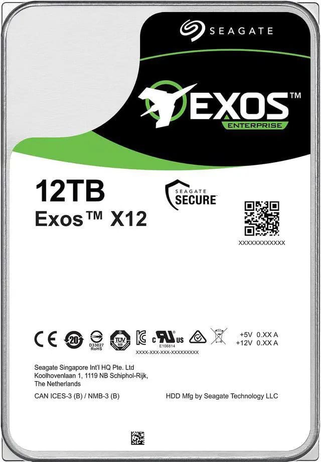 Seagate Exos X12 ST12000NM0037 12TB 7.2K RPM SAS 12Gb/s 512e/4Kn 256MB 3.5 SED FastFormat Hard Drive (ST12000NM0037) thumbnail