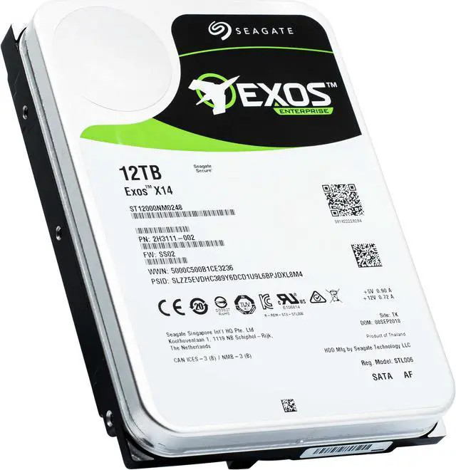 Seagate Exos X14 ST12000NM0248 12TB 7.2K RPM SATA 6Gb/s 512e/4Kn 256MB 3.5 FastFormat Hard Drive (ST12000NM0248) thumbnail