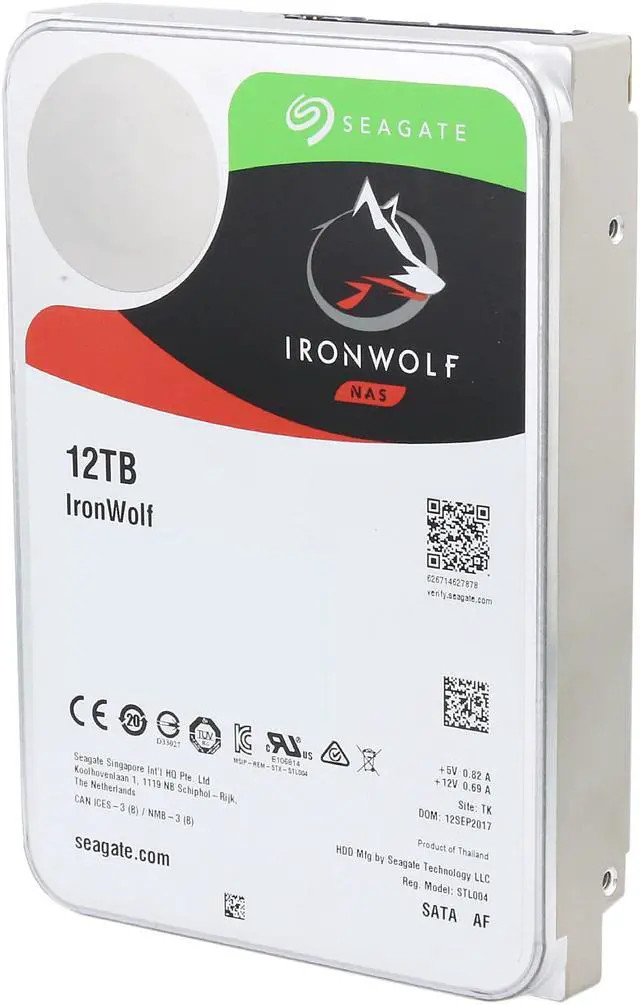 Seagate IronWolf ST12000VN0007 12TB 7.2K RPM SATA 6Gb/s 256MB 3.5 NAS Hard Drive (ST12000VN0007) thumbnail