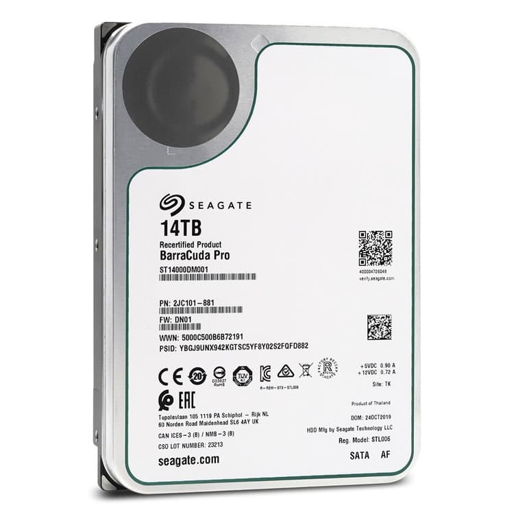 Seagate BarraCuda Pro ST14000DM001 14TB 7.2K RPM SATA 6Gb/s 512e 3.5in Hard Drive (ST14000DM001) thumbnail