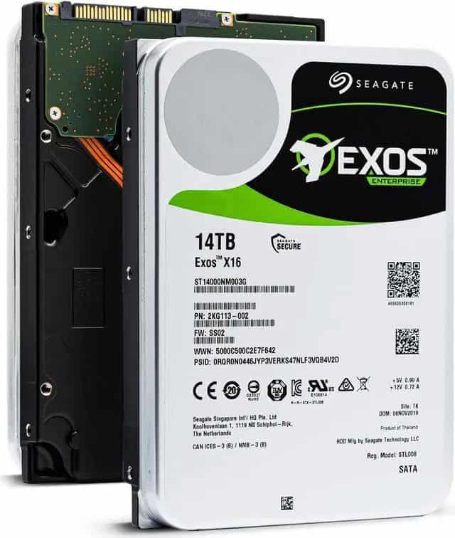 Seagate Exos X16 ST14000NM003G 14TB 7.2K RPM SATA 6Gb/s 512e/4Kn 256MB 3.5 SED FastFormat Hard Drive (ST14000NM003G) thumbnail