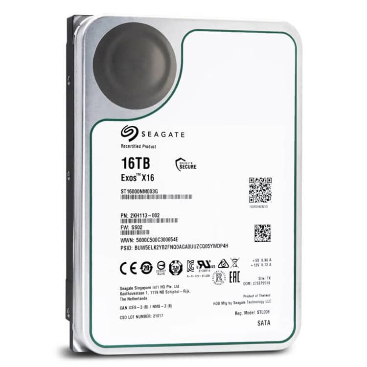 Seagate Exos X16 ST16000NM003G 16TB 7.2K RPM SATA 6Gb/s 512e/4Kn 256MB 3.5 SED FastFormat Hard Drive (ST16000NM003G) thumbnail