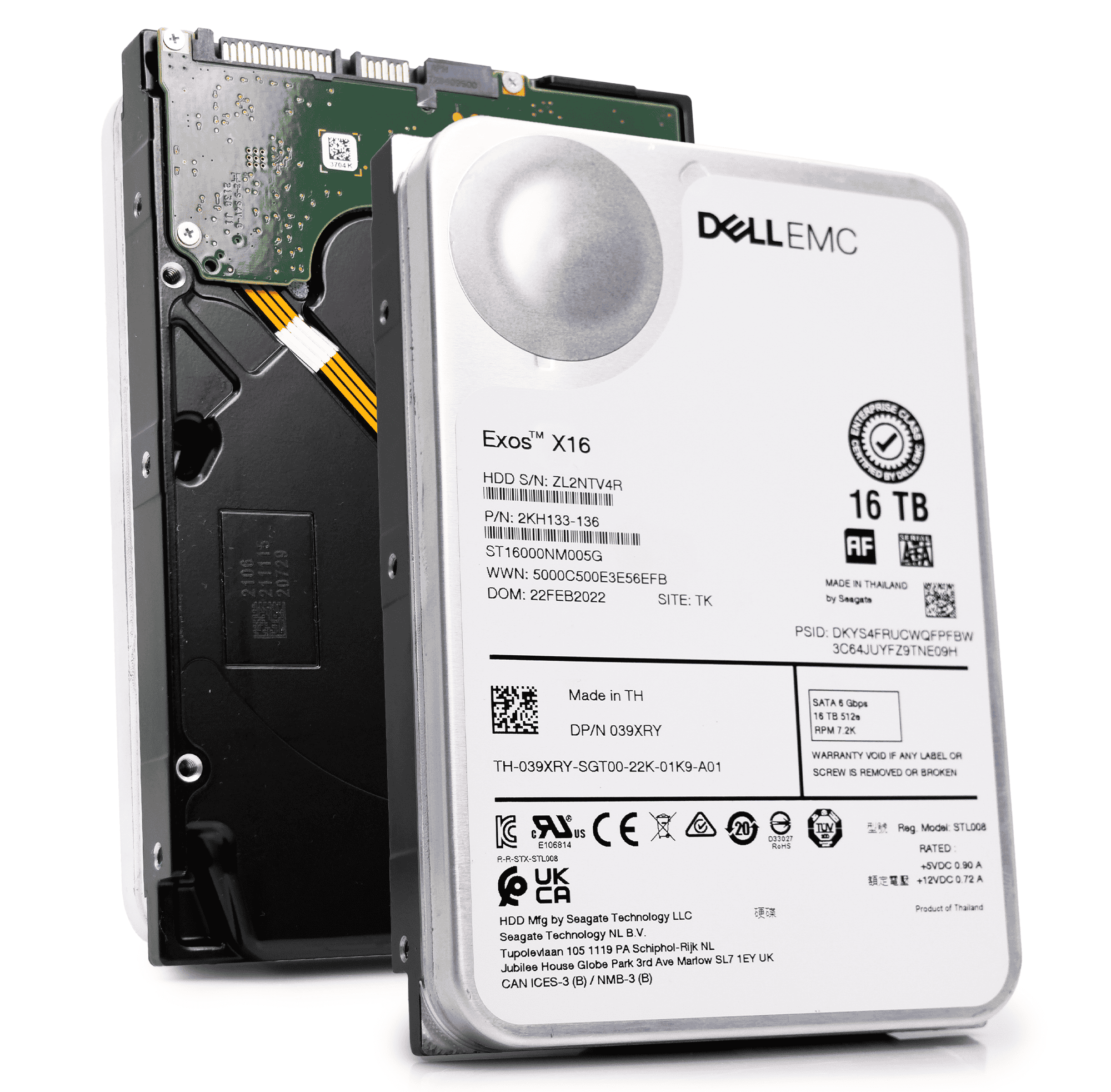 Seagate Dell/Seagate Exos X16 ST16000NM005G 039XRY 16TB 7.2K RPM SATA 6Gb/s 512e CMR 3.5in Hard Drive (ST16000NM005G) thumbnail