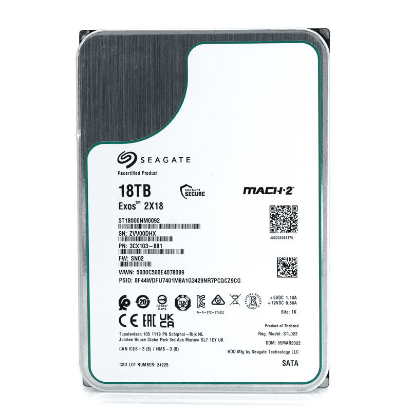 Seagate Exos 2X18 ST18000NM0092 18TB (2x 9TB) 7.2K RPM SATA 6Gb/s 512e Dual Actuator 3.5in Hard Drive (ST18000NM0092) thumbnail