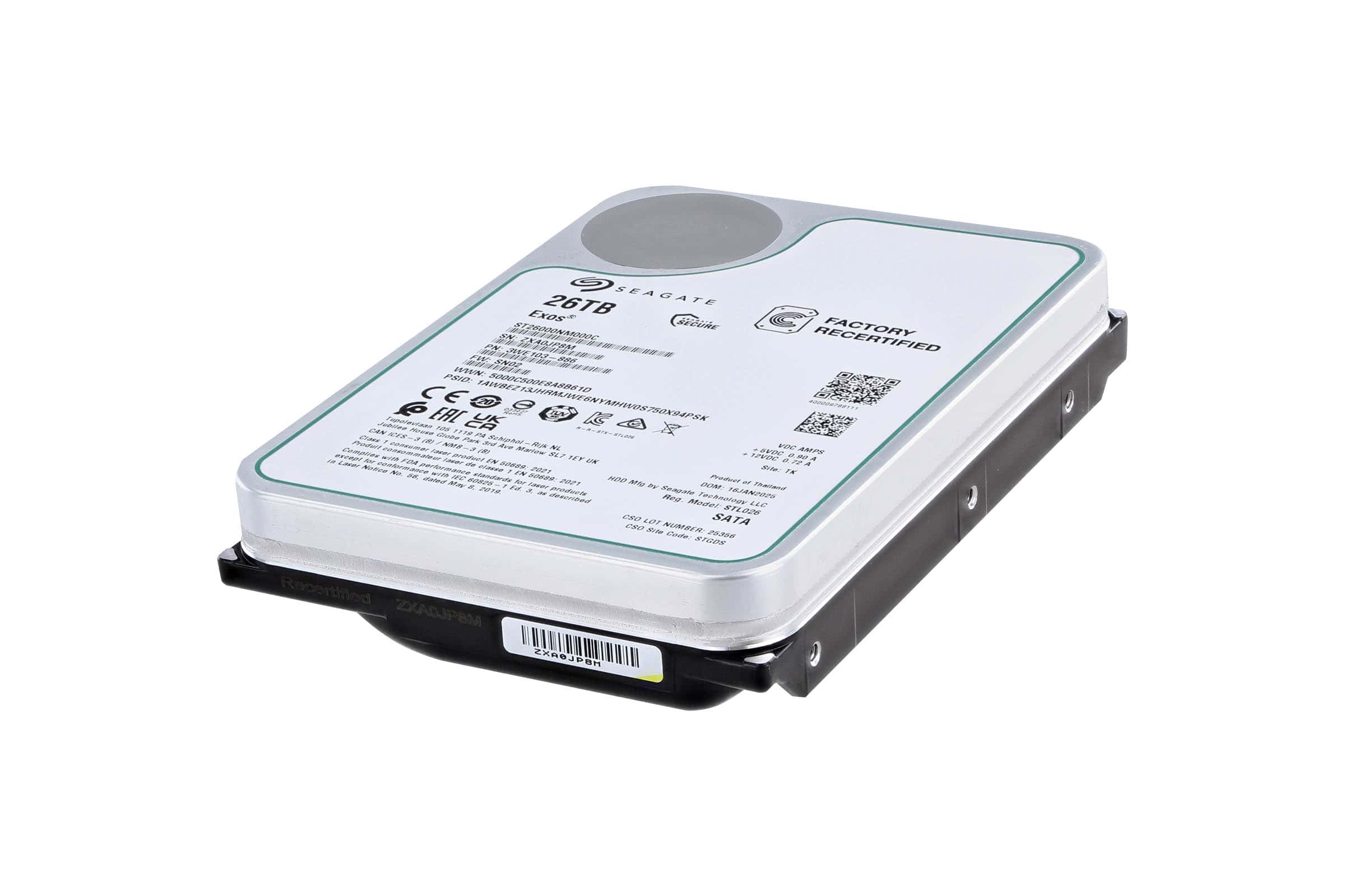 Seagate Exos ST26000NM000C 26TB 7.2K RPM SATA 6Gb/s 512e CMR 3.5in Hard Drive (ST26000NM000C) thumbnail