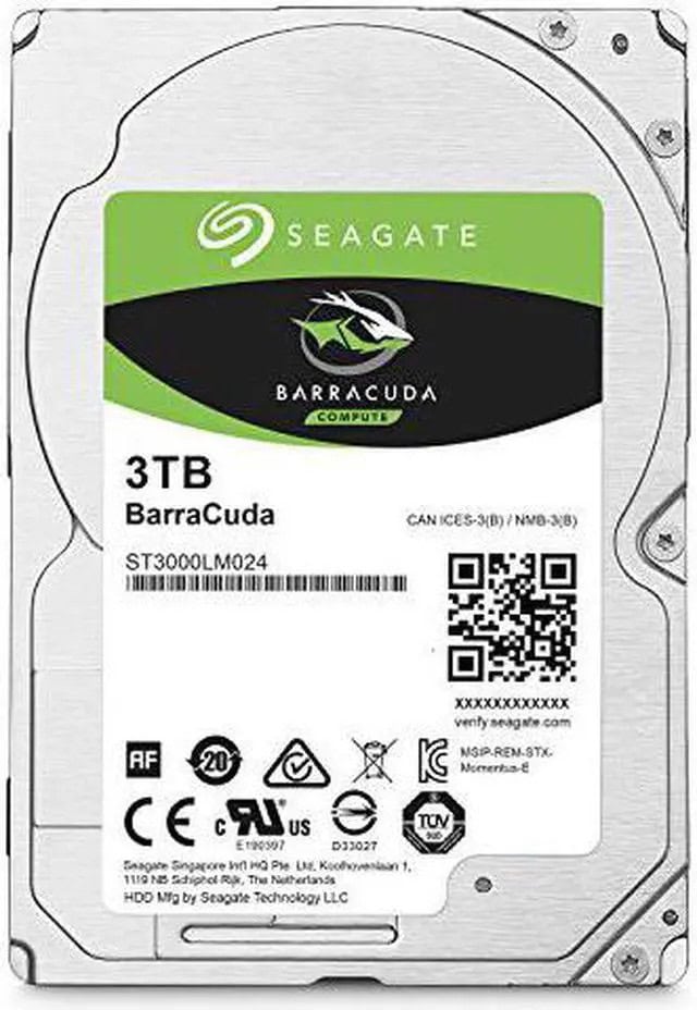 Seagate BarraCuda ST3000LM024 3TB 5.4K RPM SATA 6Gb/s 512e 2.5in Hard Drive (ST3000LM024) thumbnail