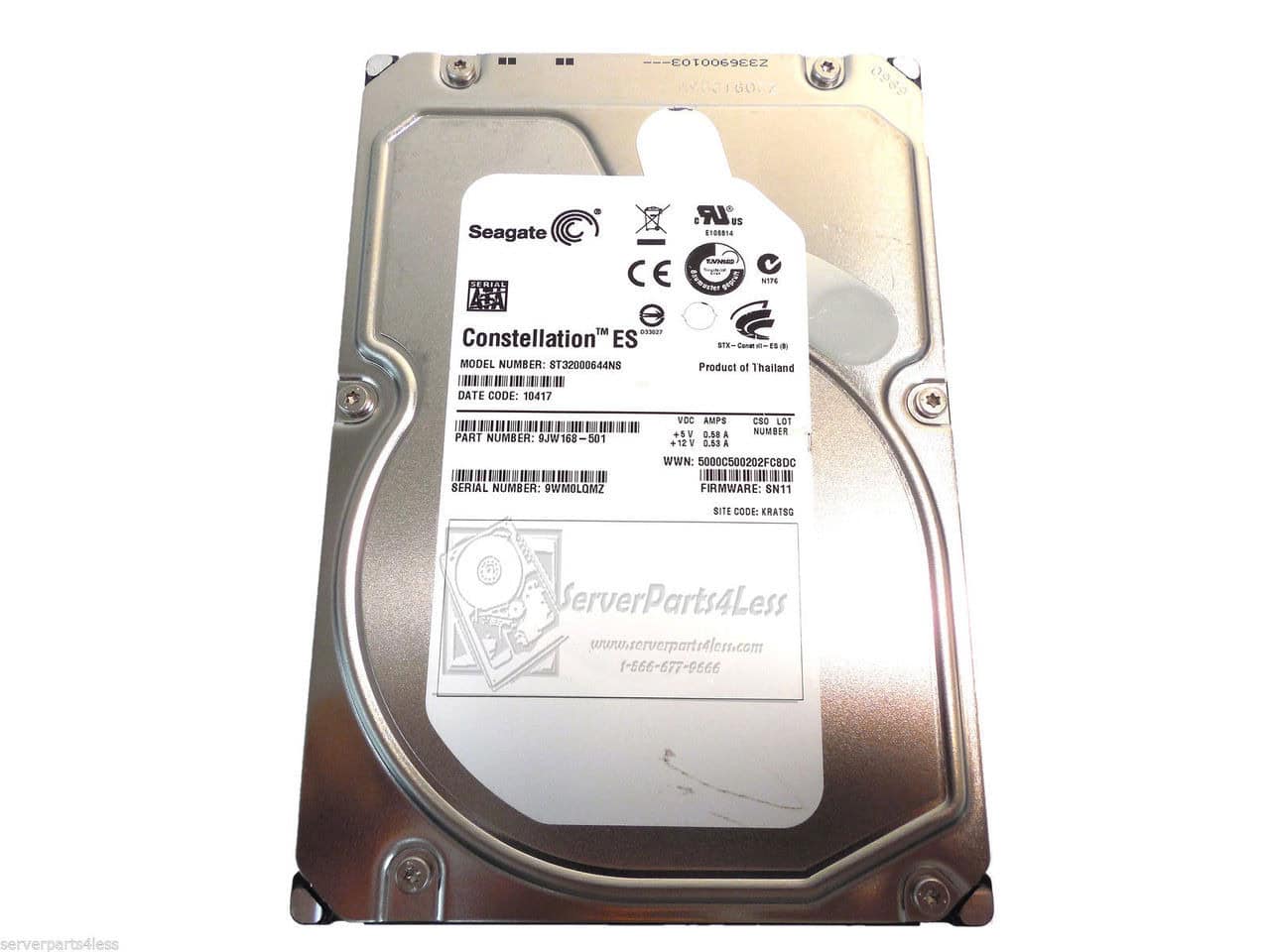 Seagate Constellation ST32000644NS 2TB 7.2K RPM SATA 3Gb/s 64MB 3.5 Hard Drive (ST32000644NS) thumbnail