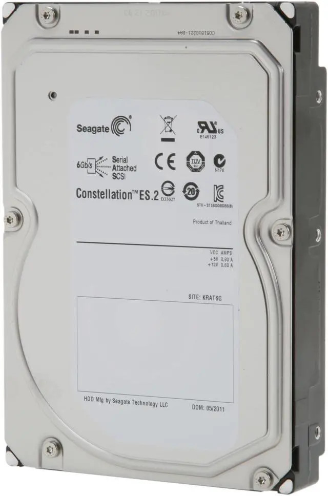 Seagate Constellation ES.2 ST33000650SS 3TB 7.2K RPM SAS 6Gb/s 64MB 3.5 Hard Drive (ST33000650SS) thumbnail