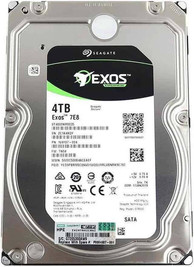 Seagate Exos 7E8 ST4000NM0035 4TB 7.2K RPM SATA 6Gb/s 512n 128MB 3.5 Hard Drive (ST4000NM0035) thumbnail