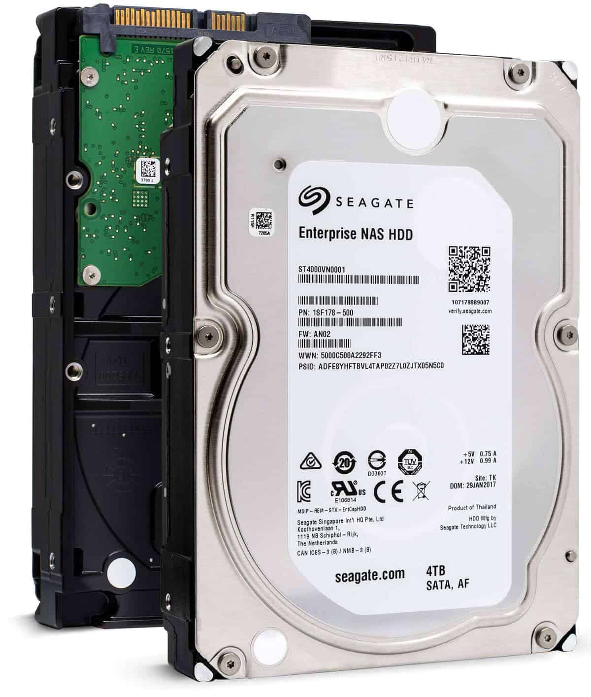 Seagate Enterprise NAS ST4000VN0001 4TB 7.2K RPM SATA 6Gb/s 512e 256MB 3.5 NAS Hard Drive (ST4000VN0001) thumbnail