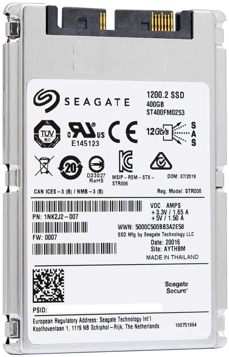 Seagate 1200.2 ST400FM0253 400GB SAS 12Gb/s 1.8 SED Solid State Drive (ST400FM0253) thumbnail