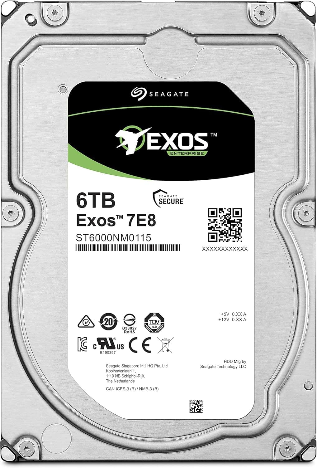 Seagate Exos 7E8 ST6000NM0265 6TB 7.2K RPM SATA 6Gb/s 4Kn 256MB 3.5 SED-FIPS Hard Drive (ST6000NM0265) thumbnail