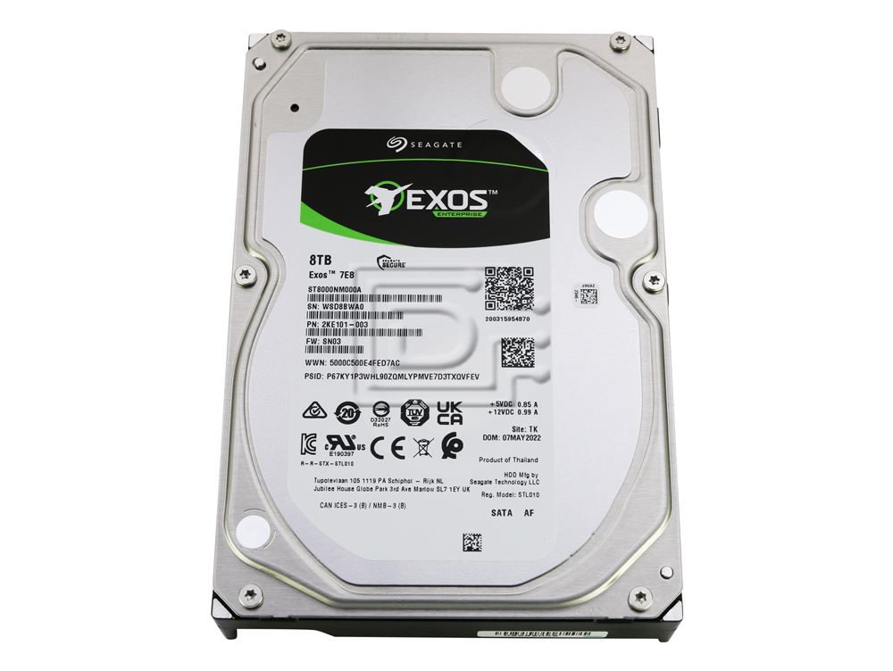 Seagate Exos 7E8 ST8000NM000A 8TB 7.2K RPM SATA 6Gb/s 512e 3.5in Hard Drive (ST8000NM000A) thumbnail