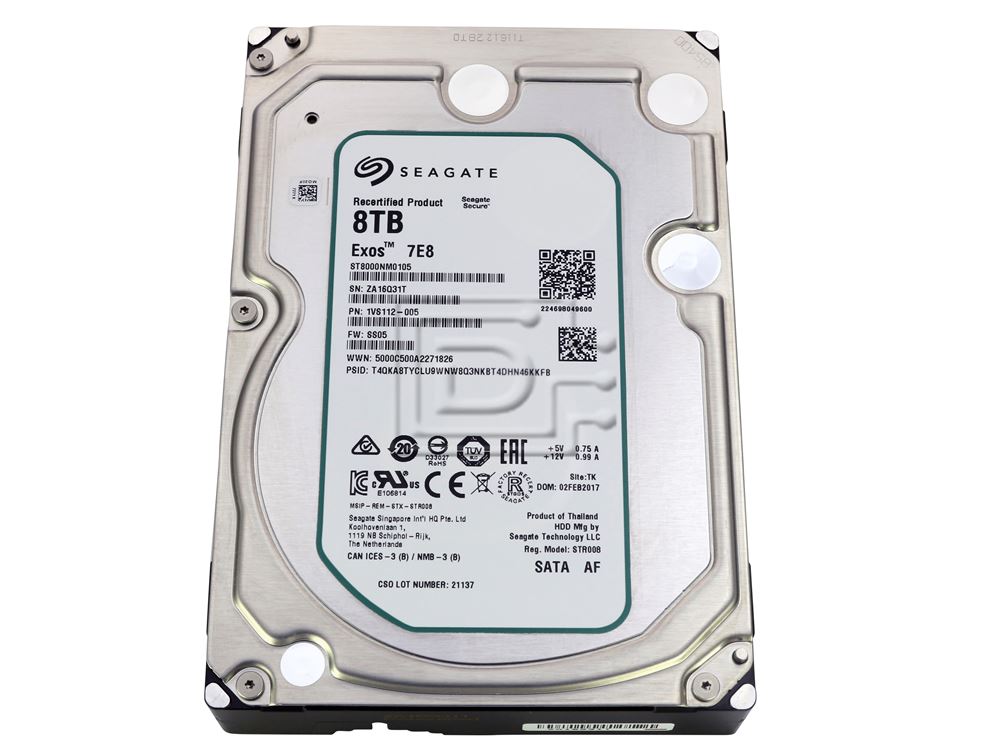 Seagate Exos 7E8 ST8000NM0105 8TB 7.2K RPM SATA 6Gb/s 512e 256MB 3.5 SED Hard Drive (ST8000NM0105) thumbnail