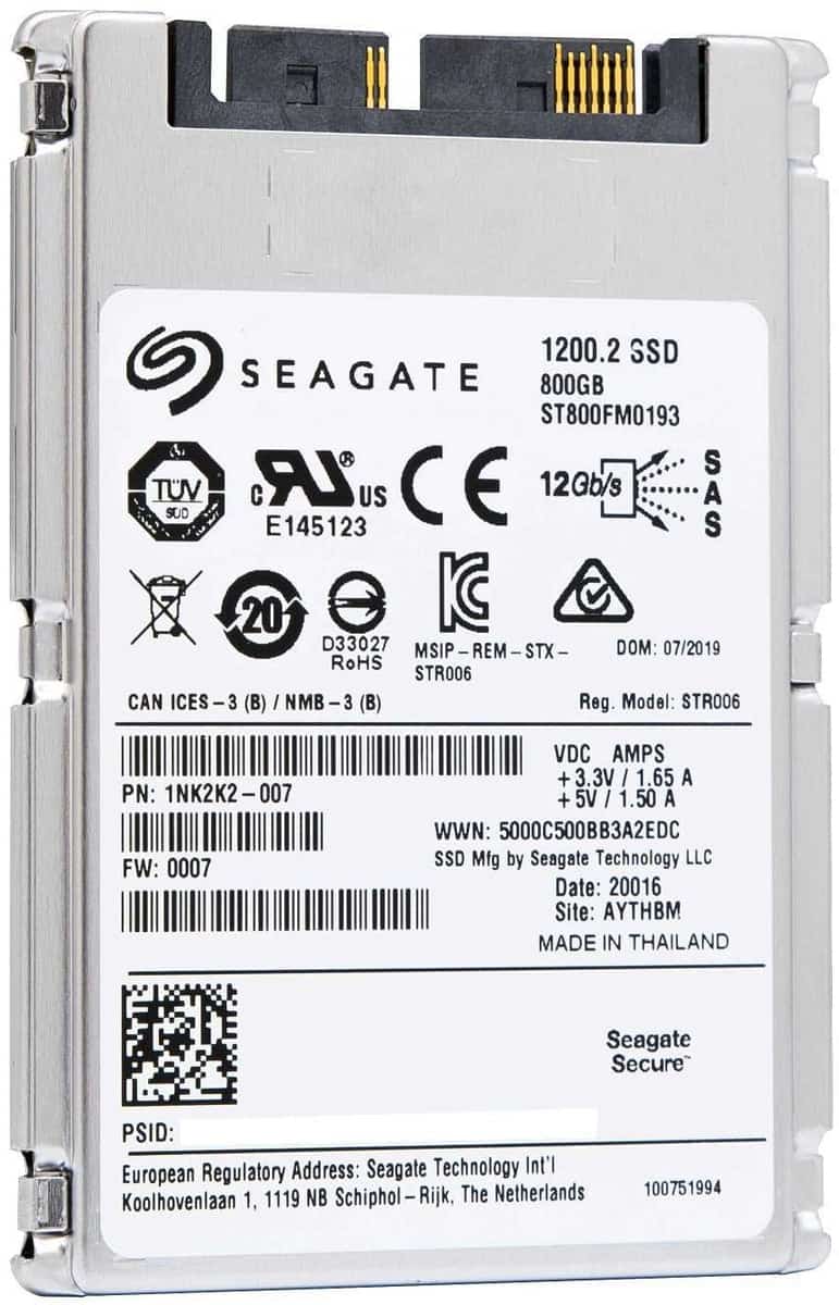 Seagate 1200.2 ST800FM0193 800GB SAS 12Gb/s 1.8 SED Solid State Drive (ST800FM0193) thumbnail