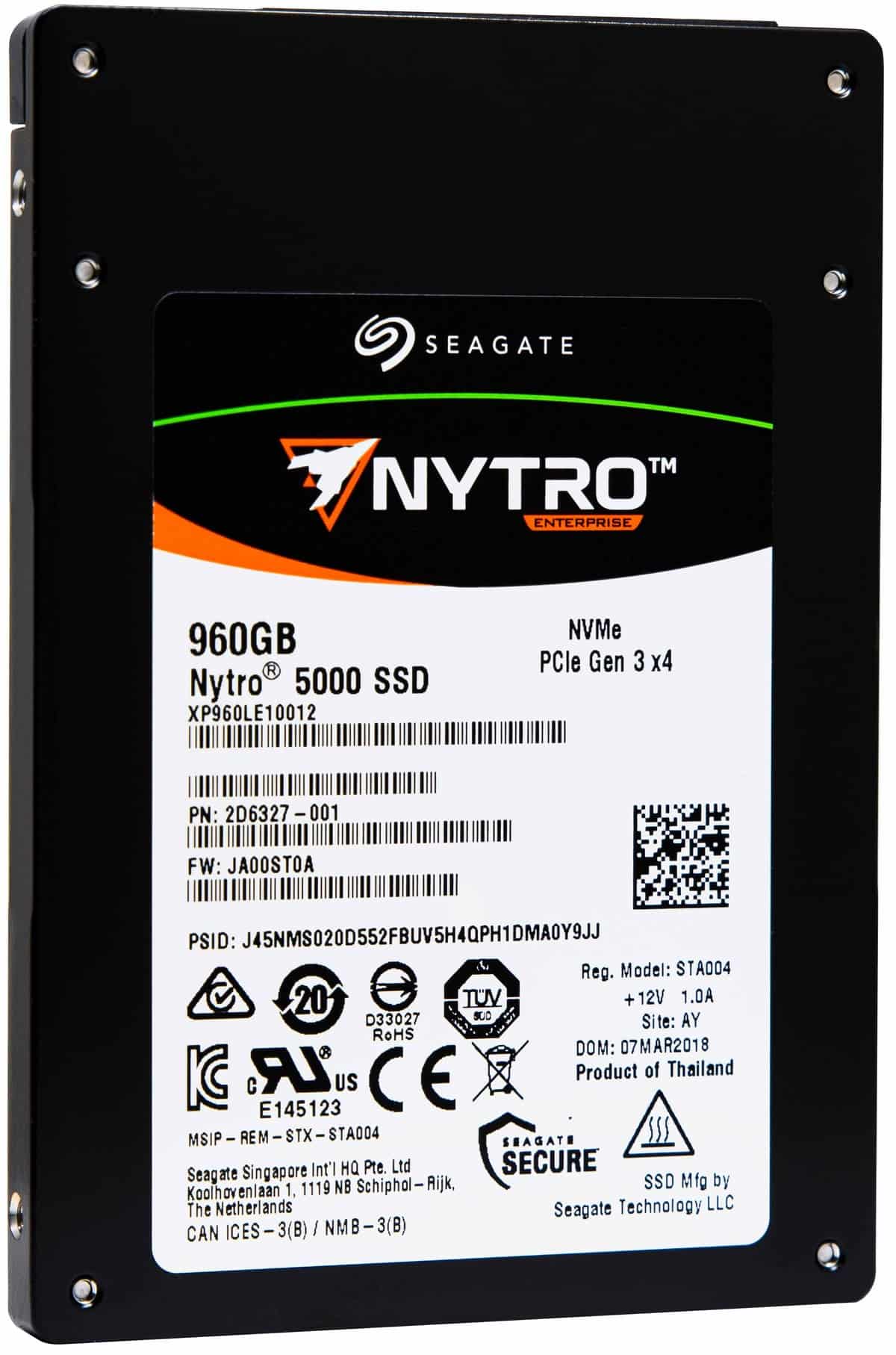 Seagate Nytro 5000 XP960LE10012 960GB PCIe Gen 3.0 x4 4GB/s 2.5 SED Read Intensive Solid State Drive (XP960LE10012) thumbnail