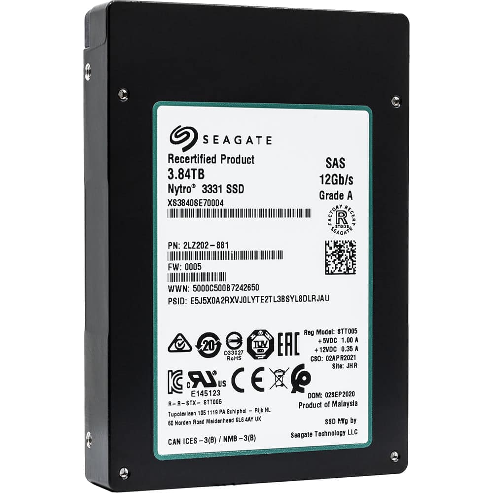 Seagate Nytro 3331 XS3840SE70004 3.84TB SAS 12Gb/s 2.5in Solid State Drive (XS3840SE70004) thumbnail